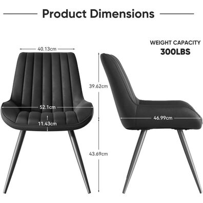 Hawthyhome Esszimmerstühle 6er Set: Polsterstühle mit 10cm Sitzkissen