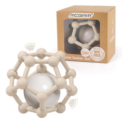 Mcgmitt Baby Rassel Beißring Spielzeug aus BPA-freiem Silikon, ideal für Babys