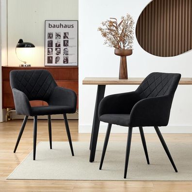 Tukailai Esszimmerstühle 4er Set aus Leinen, Polsterstuhl mit offener