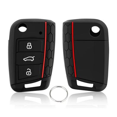 Chaexii Silikon Autoschlüssel Hülle für VW Golf 7, Seat Leon, Ibiza, Skoda
