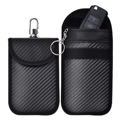 2x Autoschlüssel Hülle mit RFID Blocker, Keyless Go Schutz, Karbonfaser Optik