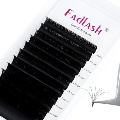 Fadlash Selbstfächernde Volumen Wimpern Easy Fan Lashes, 0.03mm DD, Mix 9-17