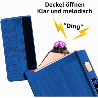 Skrfire Sturmfeuerzeug Dual-Lichtbogen mit LED-Taschenlampe, blau