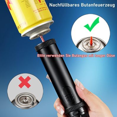 CYJBAO Stabfeuerzeug mit Großer Flamme - 20cm, 1300°C, Winddicht, Jet-Funktion