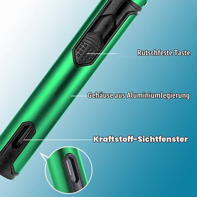 Bbsisgo 2x Jetflamme Feuerzeug, 6 Zoll, Nachfüllbar, Winddichtes Stabfeuerzeug
