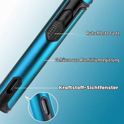 Bbsisgo 2er Set Jetflamme Feuerzeug, 6 Zoll Gas Nachfüllbar, Winddichtes