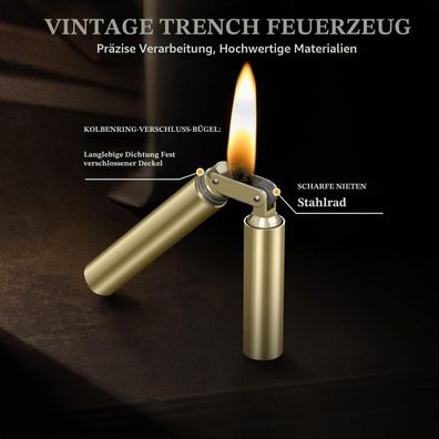 Giftorch 2er Set Sailors Lighter Vintage Benzinfeuerzeug - Schlankes Retro