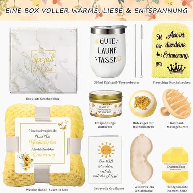 Tuzeliya Wellness Geschenkset für Frauen - Geburtstag, Gute Besserung