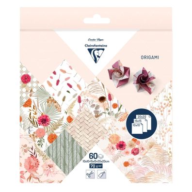 Clairefontaine Origami 60Bl 3Formate Trockenblumen