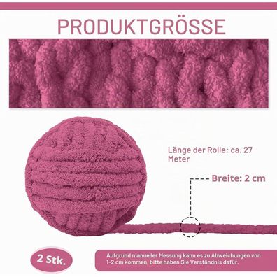 Hengrongshen Dicke Wolle 2x 500g Chunky Yarn für Armstricken, XXL Garn für