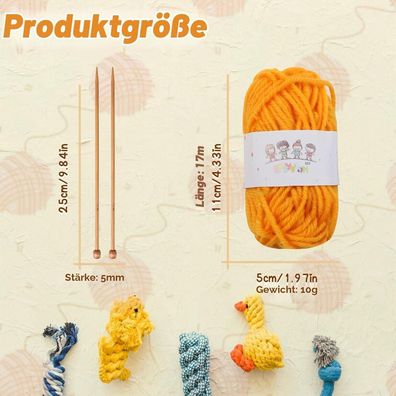 Lekeeu Strickset für Anfänger: 14-teiliges Set mit Acrylgarn in 12 Farben und