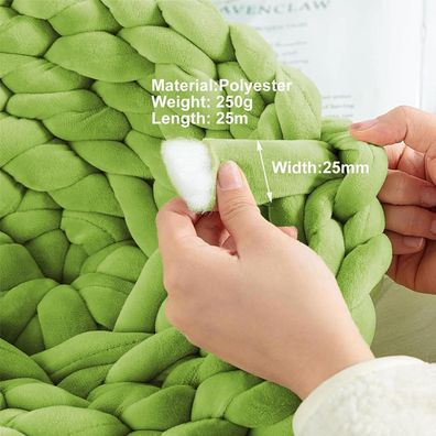 Chengckj 2x 500g Chunky Wolle zum Handstricken - XXL Schlauchgarn für Taschen