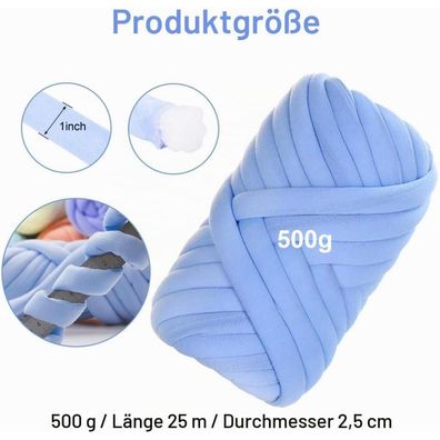 Uqingo Wolle 500g Schlauchgarn - Armstricken, Häkeln, Körbe, Decken