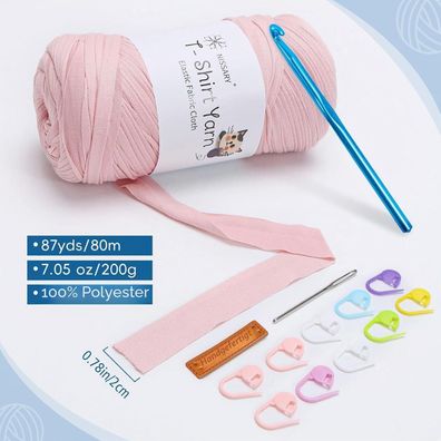 Nissary T-Shirt-Garn Häkelset 2x 200g - Dicke Wolle für DIY Projekte | Inkl