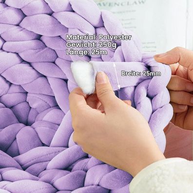 Chengckj 2x 500g Chunky Wolle zum Handstricken - XXL Schlauchgarn für