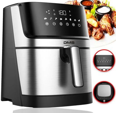 DMS HF-6E 1800W 6L Heißluftfritteuse - Silber/Schwarz, XXL