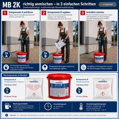 Remmers Multi-Baudicht MB 2K+ Dichtungsschlämme 25kg