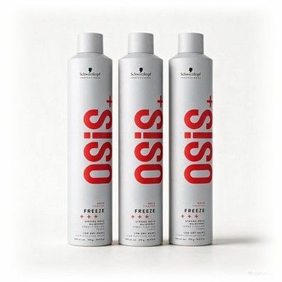 Schwarzkopf Osis Freeze Strong Hold Hairspray (3x500ml)