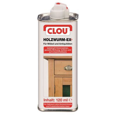 Clou Holzwurm-Ex 120ml transparent Bekämpft Holzinsekten mit gezielter Wirkung