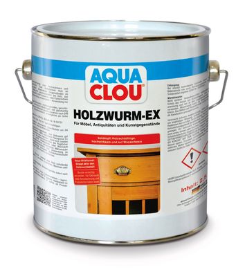Clou Holzwurm-Ex 2.5 Liter transparent Beseitigung von Holzschädlingen