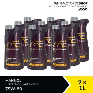 Mannol Unigear 75W-80 GL-4/GL-5 LS 9x1 Liter