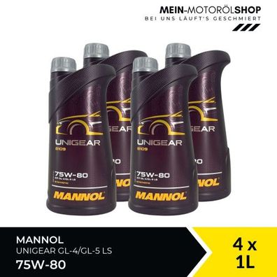 Mannol Unigear 75W-80 GL-4/GL-5 LS 4x1 Liter