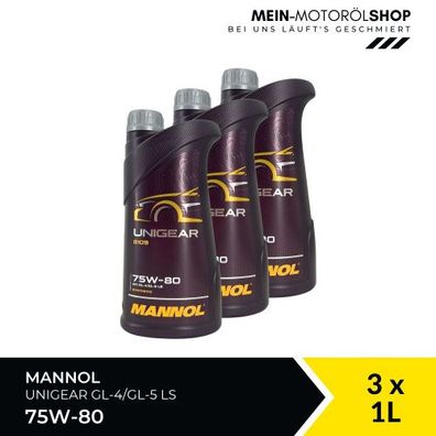 Mannol Unigear 75W-80 GL-4/GL-5 LS 3x1 Liter