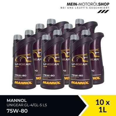 Mannol Unigear 75W-80 GL-4/GL-5 LS 10x1 Liter