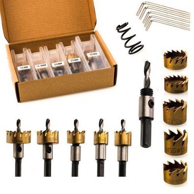 Rosfix Lochsägenset HSS Titan – 5-tlg. 16–30 mm | für Metall & Holz
