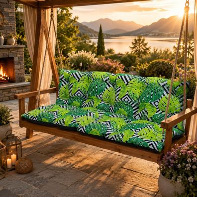 Best For Home Gartenschaukelkissen aus Baumwolle mit dicker Füllung für hohen Komfort