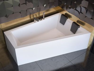 Badewanne Eckwanne Acryl INTIMA 180x125 Rechts Weiß | Ablauf & Füße GRATIS !