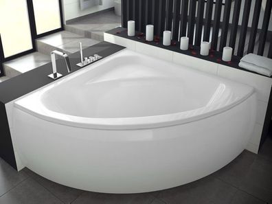 Badewanne Eckwanne Acryl LUKSJA 148x148 Weiß AcrylSchürze | Ablauf & Füße GRATIS !