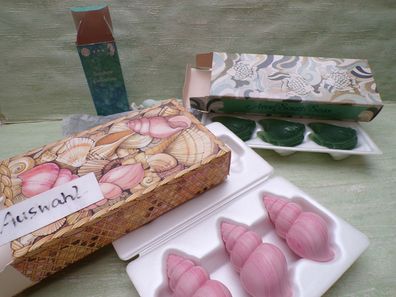 ALT Vintage Avon Fische Muscheln Seepferdchen Kordelseife Seashore