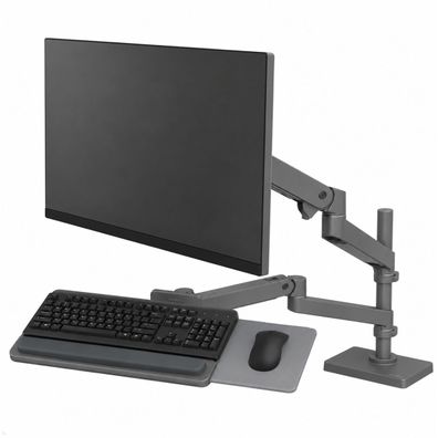 Ergotron LX Pro Monitor Tischhalterung mit Tastaturhalter (45-733-293), grau