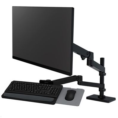 Ergotron LX Pro Monitor Tischhalterung mit Tastaturhalter (45-733-292), schwarz