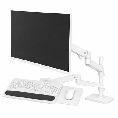 Ergotron LX Pro Monitor Tischhalterung mit Tastaturhalter (45-733-290), weiß