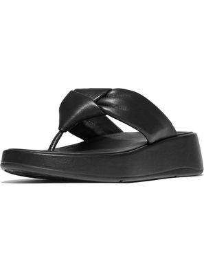 FitFlop Damen Flip Flops F-Mode Knot Soft-Leather Flatform Toe-Post Sandals IY1