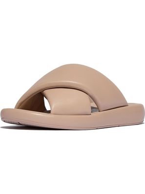 FitFlop Damen Sandalen Iqushion D-Luxe Padded Leather Cross Slides JB5