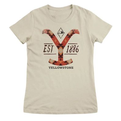 Yellowstone Damen T-Shirt Native Pattern Logo Girly Tee PM-5-YSTN028W