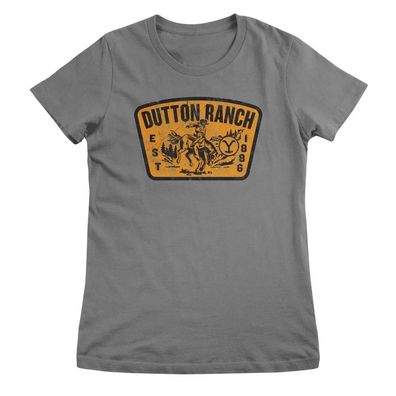 Yellowstone Damen T-Shirt Washed Dutton Ranch Patch Girly Tee PM-5-YSTN024W