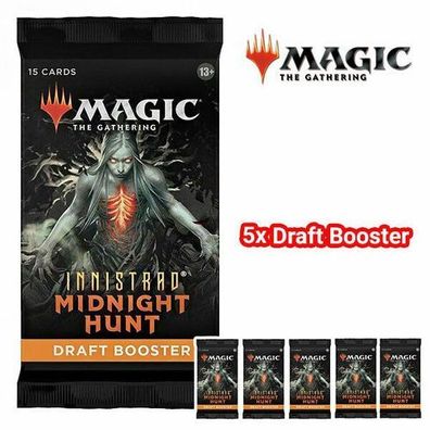 Magic the Gathering - Innistrad: Midnight Hunt | 5x DRAFT Booster ENG MTG