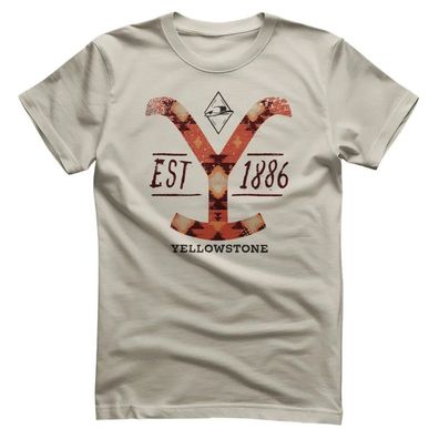 Yellowstone T-Shirt Native Pattern Logo PM-1-YSTN028M