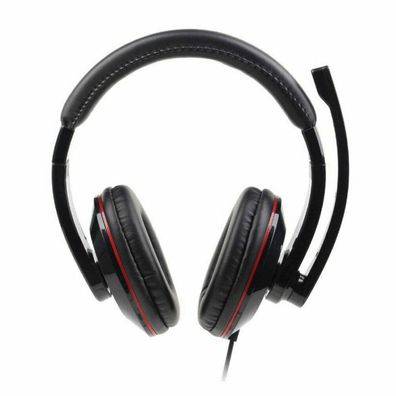 gembird Headset stereo schwarz/rot USB
