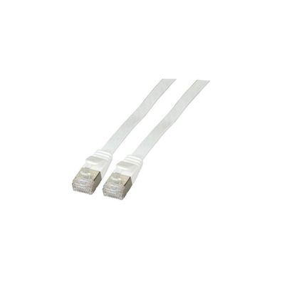EFB RJ45 Flachpatchkabel U/FTP, Cat.6A, PVC, 3m, weiß