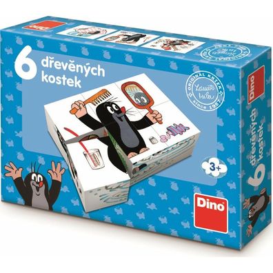 DINO Maulwurf Bilderwürfel, 6 Würfel