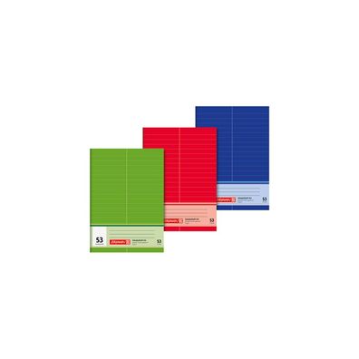 Vokabelheft grün, rot oder blau Lineatur 53 liniert DIN A5 ohne Rand, 32 Blatt