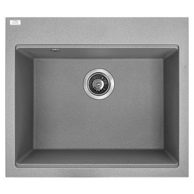 Granitspüle Einzelbecken TAU 50x57 Grau | Siphon im SET!