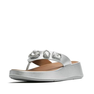 FitFlop Damen Sandalen F-Mode Ultra-Jewel Leather Toe-Post Sandals A2C
