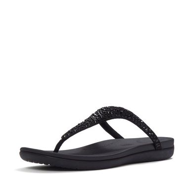 FitFlop Damen Sandalen Solay Mixed-Crystal Toe-Post Sandals A5Y