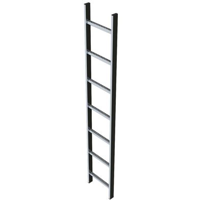 Zarges Schachtleiter 400mm lichte Breite Edelstahl, 11 Sprossen